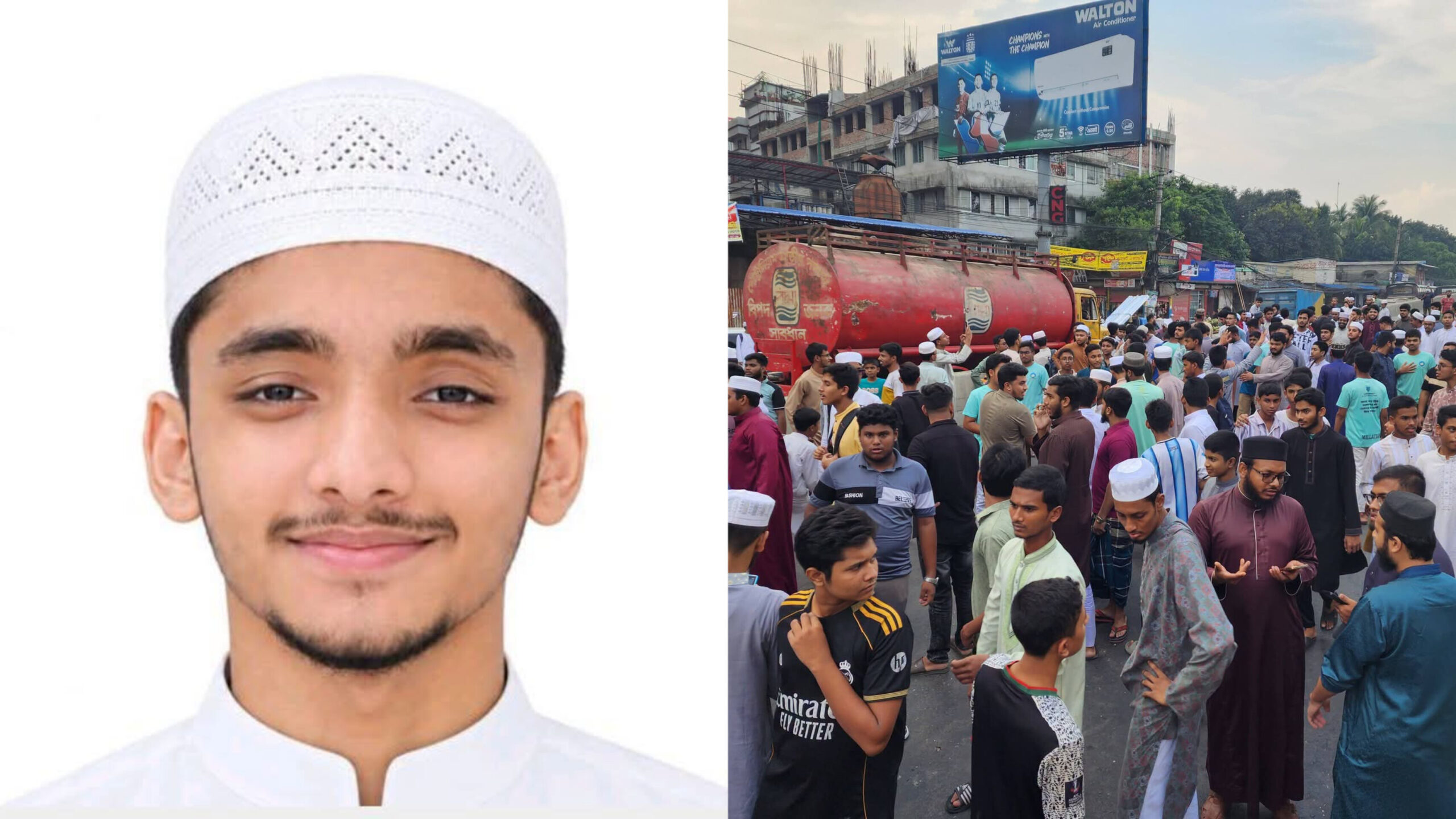 সড়ক দুর্ঘটনায় তা’মীরুল মিল্লাতের শিক্ষার্থী গুরুতর আহত, ছয় দফা দাবিতে সড়ক অবরোধ